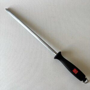 Wusthof Dreizack Hartverchromt 10” Sharpening Honing Steel Rod Germany